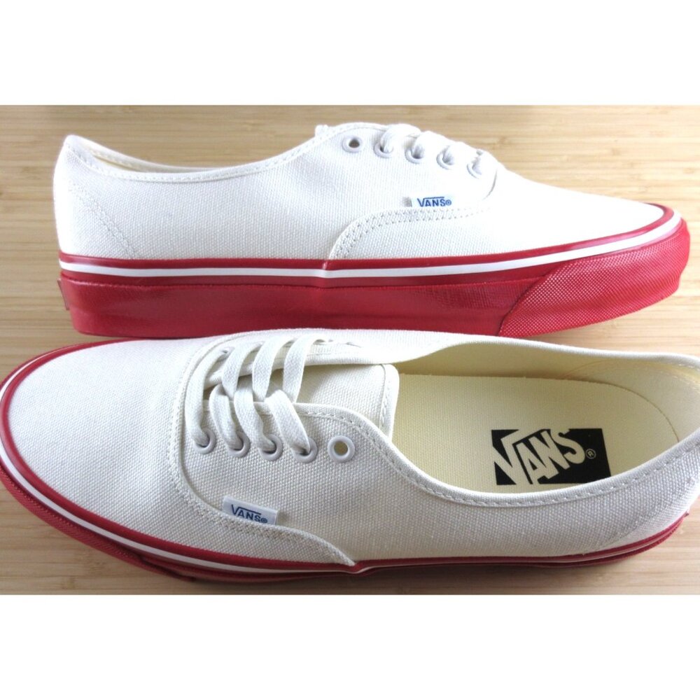Vans Men's Lx Authentic 44 Duck Canvas White Red Skate shoes Sizes NEW - Picture 7 of 7
